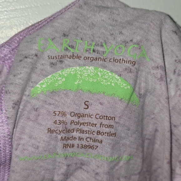 Earth Yoga Purple Fitted Cap Sleeve Tee - Picture 2 of 5